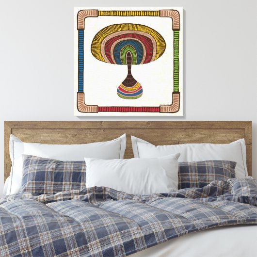Abstract Mushroom Canvas Afdruk (Insitu (Slaapkamer))