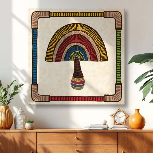 Abstract Mushroom Canvas Afdruk