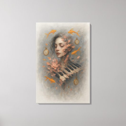 Abstract Music Art | Surreal Piano Canvas Afdruk (Voorkant)