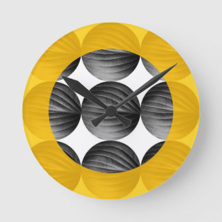 Abstract Mustard Yellow and Grey Ronde Klok