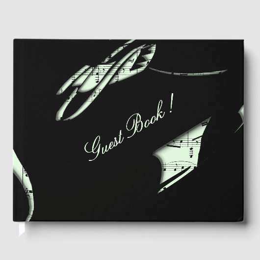 Abstract Muziek Guestbook Mint Gastenboek (Voorkant)