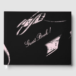 Abstract Muziek Guestbook Roze Gastenboek
