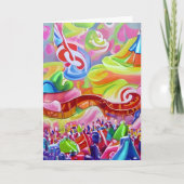 Abstract muziekfestival Colorful Hippie Birthday Kaart (Voorkant)