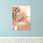 Abstract Muzieknoten Verrekend Canvas (Insitu (Houten vloer))