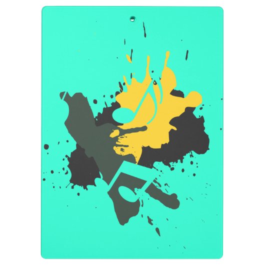 Abstract muzieknotitieklembord klembord (Achterkant)