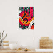 Abstract Muzikaal Ontwerp Poster (Keuken)