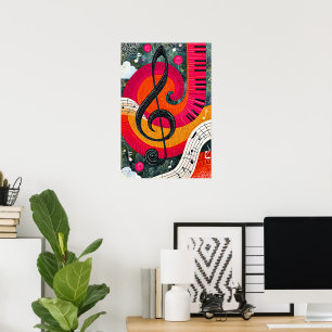 Abstract Muzikaal Ontwerp Poster