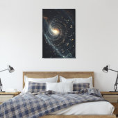 Abstract Muzikaal Universum Spiraal Canvas Afdruk (Insitu (Slaapkamer))