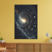 Abstract Muzikaal Universum Spiraal Canvas Afdruk (Insitu (Woonkamer))