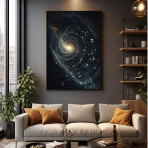 Abstract Muzikaal Universum Spiraal Canvas Afdruk