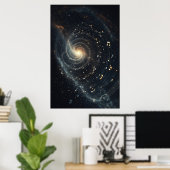 Abstract Muzikaal Universum Spiraal Poster (Thuiskantoor)