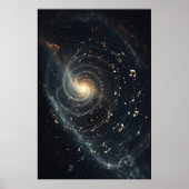 Abstract Muzikaal Universum Spiraal Poster (Voorkant)