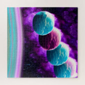 Abstract Mystical Paars en Turquoise Cosmos Legpuzzel (Horizontaal)