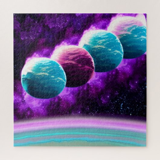 Abstract Mystical Paars en Turquoise Cosmos Legpuzzel (Verticaal)