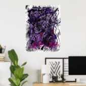 Abstract Mystical Purple Brush Strokes Wall Art    Poster (Thuiskantoor)