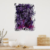Abstract Mystical Purple Brush Strokes Wall Art    Poster (Keuken)