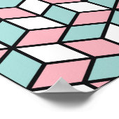 Abstract naadloos 3d patroon. Isometrische achterg Poster (Hoek)