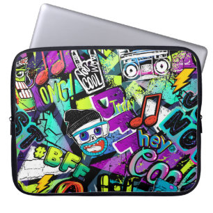 Abstract naadloos cartoon patroon. Herhaald met m Laptop Sleeve