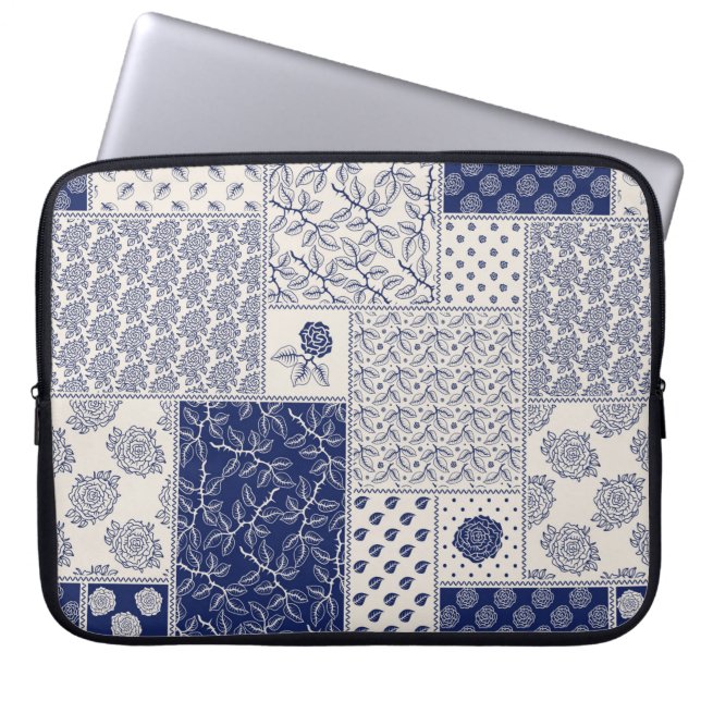 Abstract naadloos, delicaat patchwork-patroon, don laptop sleeve (Voorkant)