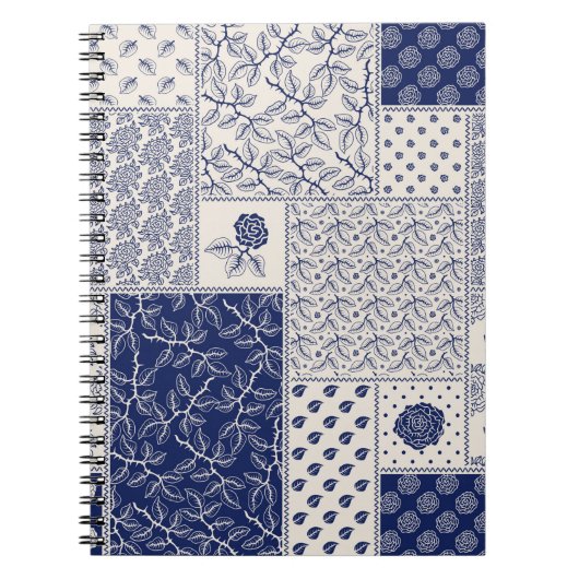 Abstract naadloos, delicaat patchwork-patroon, don notitieboek (Voorkant)