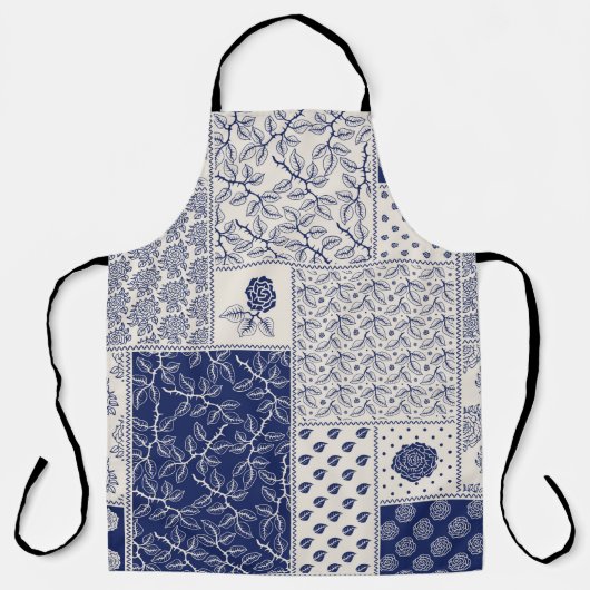 Abstract naadloos, delicaat patchwork-patroon, don schort (Voorkant)