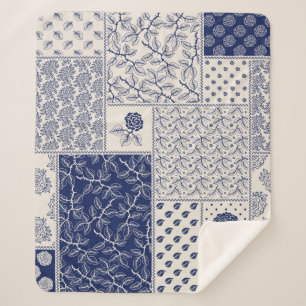 Abstract naadloos, delicaat patchwork-patroon, don sherpa deken