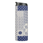 Abstract naadloos, delicaat patchwork-patroon, don thermosbeker (Geroteerd rechts)