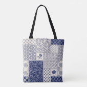 Abstract naadloos, delicaat patchwork-patroon, don tote bag (Achterkant)
