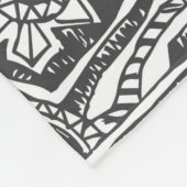  abstract naadloos doedelpatroon. Zwart Fleece Deken (Hoek)