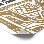 abstract naadloos doedelpatroon. Zwart Poster (Hoek)