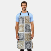  abstract naadloos doedelpatroon. Zwart Schort (Gedragen)