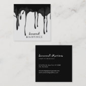 Abstract naadloos elegant zwart, grijs uitstrijken vierkante visitekaartje (Voorkant / Achterkant)