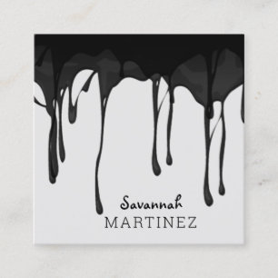 Abstract naadloos elegant zwart, grijs uitstrijken vierkante visitekaartje