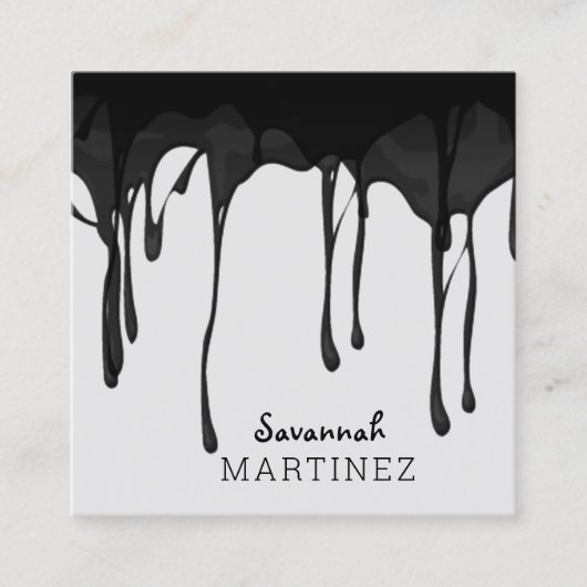 Abstract naadloos elegant zwart, grijs uitstrijken vierkante visitekaartje (Voorkant)