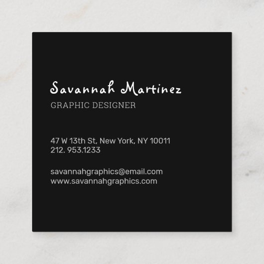 Abstract naadloos elegant zwart, grijs uitstrijken vierkante visitekaartje (Achterkant)