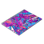 Abstract naadloos graffiti woordpatroon. Grunge r Notitieboek (Linkerzijde)