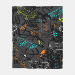 Abstract naadloos grijppatroon. Stedelijke stijlmo Fleece Deken