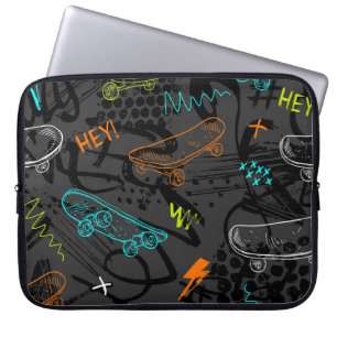 Abstract naadloos grijppatroon. Stedelijke stijlmo Laptop Sleeve