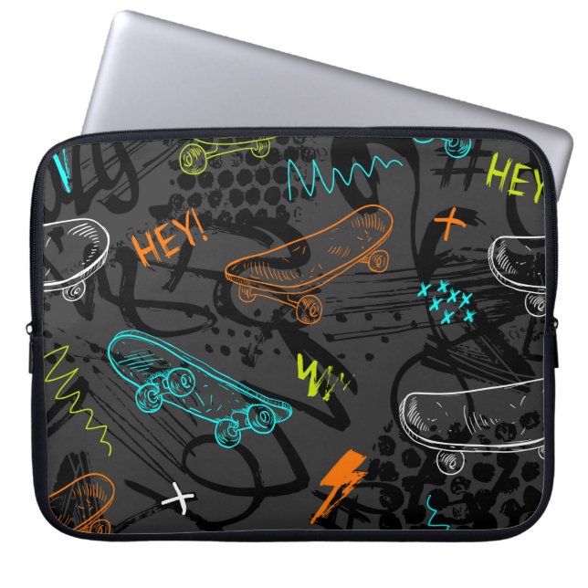 Abstract naadloos grijppatroon. Stedelijke stijlmo Laptop Sleeve (Voorkant)