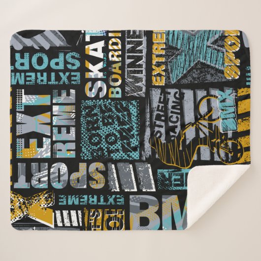 Abstract naadloos grijppatroon. Stedelijke stijlmo Sherpa Deken (Voorkant (horizontaal))