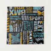 Abstract naadloos grijppatroon. Stedelijke stijlmo Wandkleed (Voorkant (horizontaal))