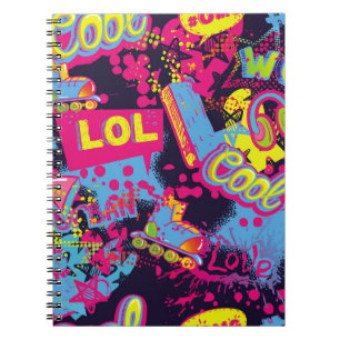 Abstract naadloos grijs tienerspatroon. Comics Notitieboek