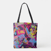Abstract naadloos grijs tienerspatroon. Comics Tote Bag (Achterkant)