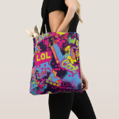 Abstract naadloos grijs tienerspatroon. Comics Tote Bag (Dichtbij)