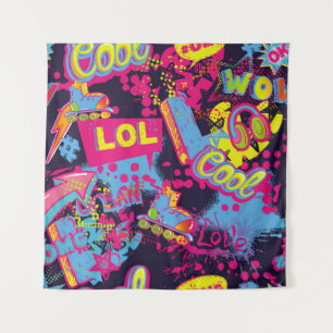 Abstract naadloos grijs tienerspatroon. Comics Wandkleed