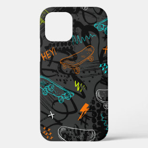 Abstract naadloos grungepatroon. Stijl mode voor s iPhone 12 Hoesje