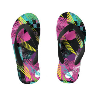 Abstract naadloos, jongens meisjes mode, kleurrijk kinder teenslippers