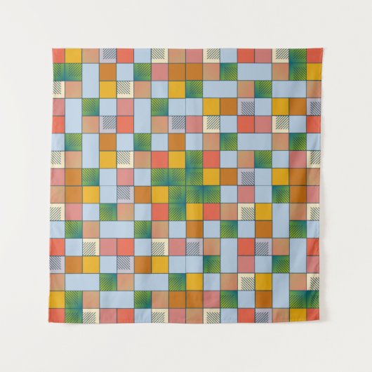 Abstract naadloos kleurenpatroon wandkleed (Voorkant)