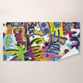 Abstract naadloos komiepatroon met palmboom, h badhanddoek (Badhanddoek)