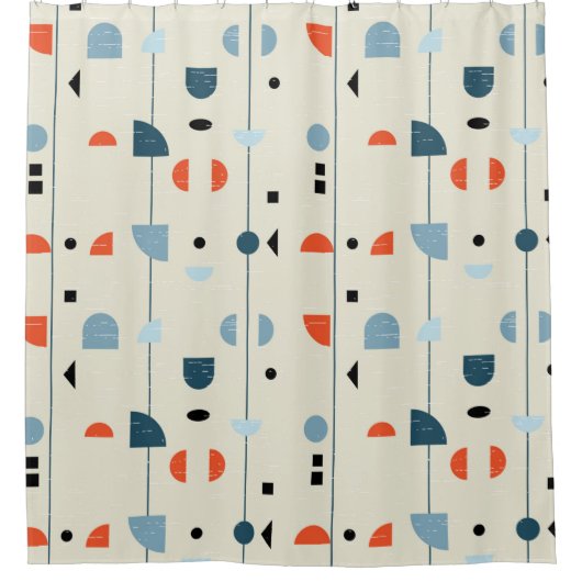 Abstract, naadloos, meetbaar patroon geïnspireerd  douchegordijn (Voorkant)